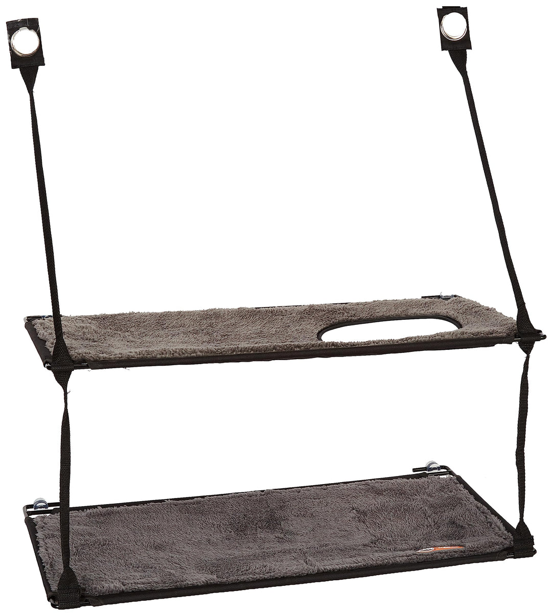K&H Pet Products EZ Mount Double Stack Cat Window Perch for Large Cats, Sturdy Window Hammock Bed, Steel Frame, Sturdy Suction Cups, 2 Washable Shelf Covers, Foldable - Fits 27W X 31H Glass Spaces