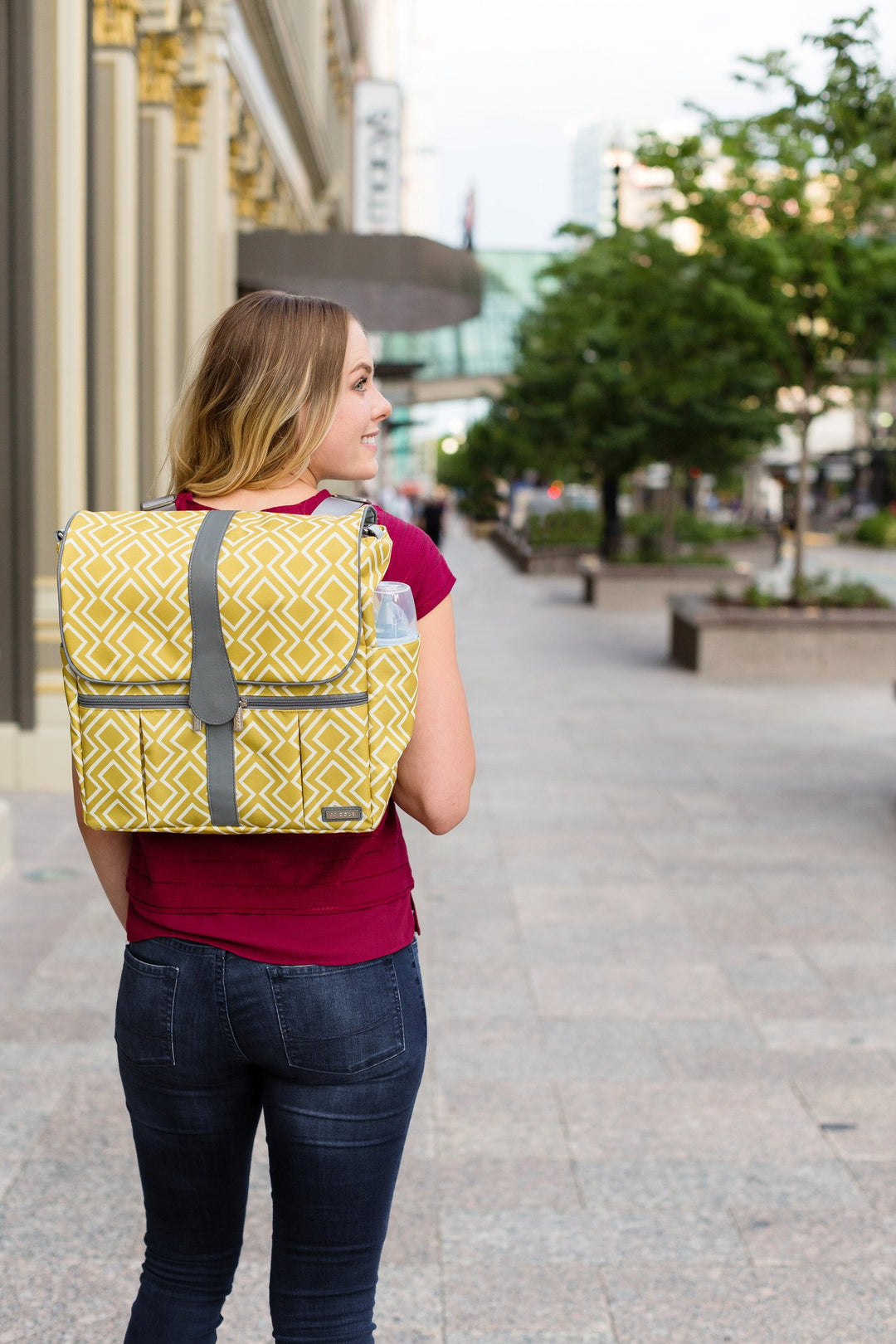 Bloomfield Modular Knapsack Diaper Bag, Ivory and Onyx