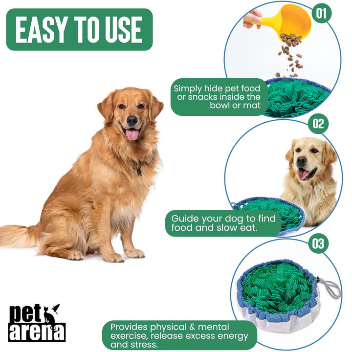 Snuffle Mat for Dogs - Adjustable Interactive Puzzle Toy for Large & Small Breed Slow Feeder for Mental Stimulation & Stress Relief Encourages Natural Foraging Ideal for Indoor & Outdoor Use