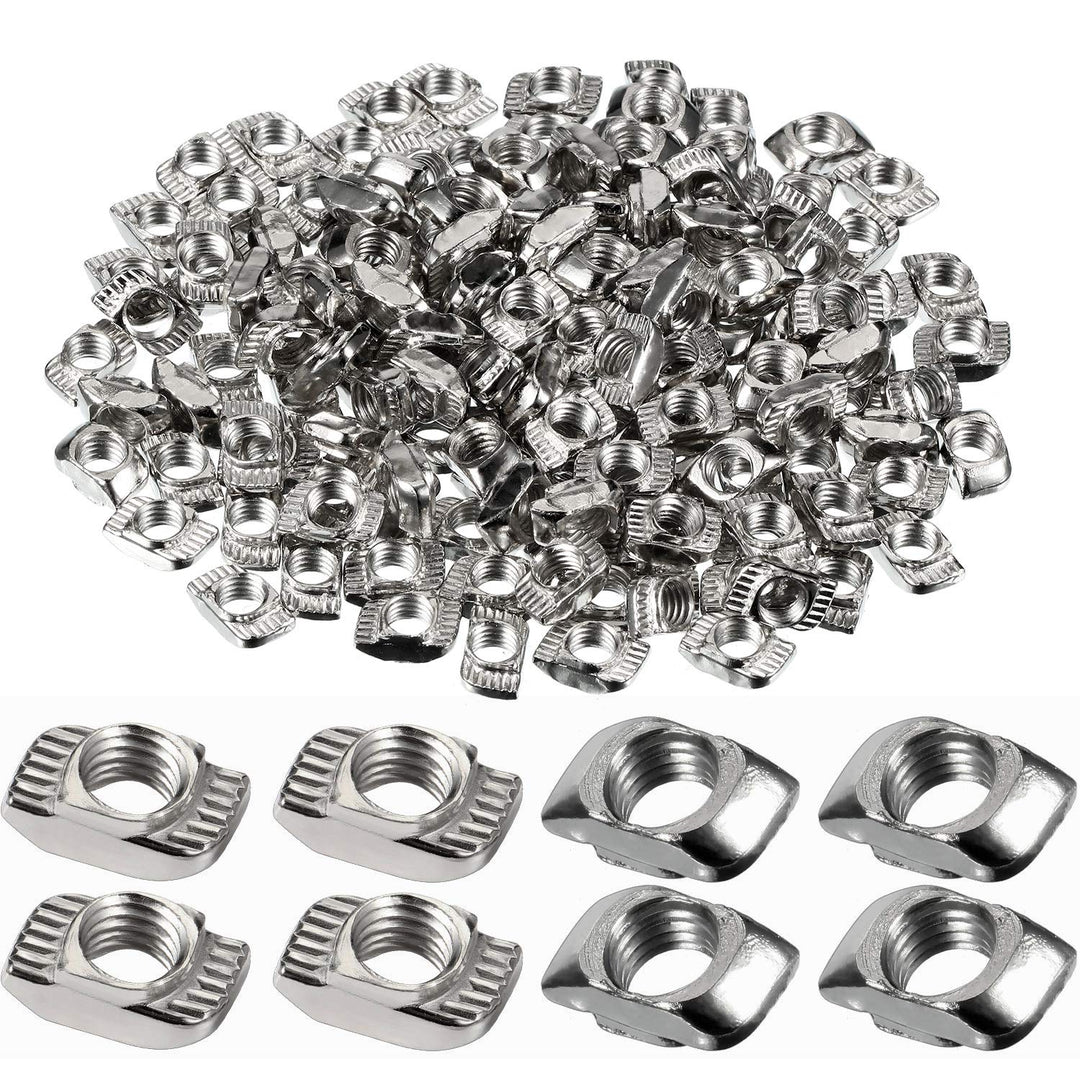 150 Pieces 2020 Series T Nuts T-Slot Nut Hammer Head Fastener -Plated Carbon Steel Sliding T Nuts for Aluminum Profile (M5)
