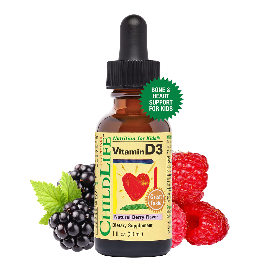 1 : Child Life Vitamin D3, Berry Flavor, Glass Bottle, 1 Ounce
