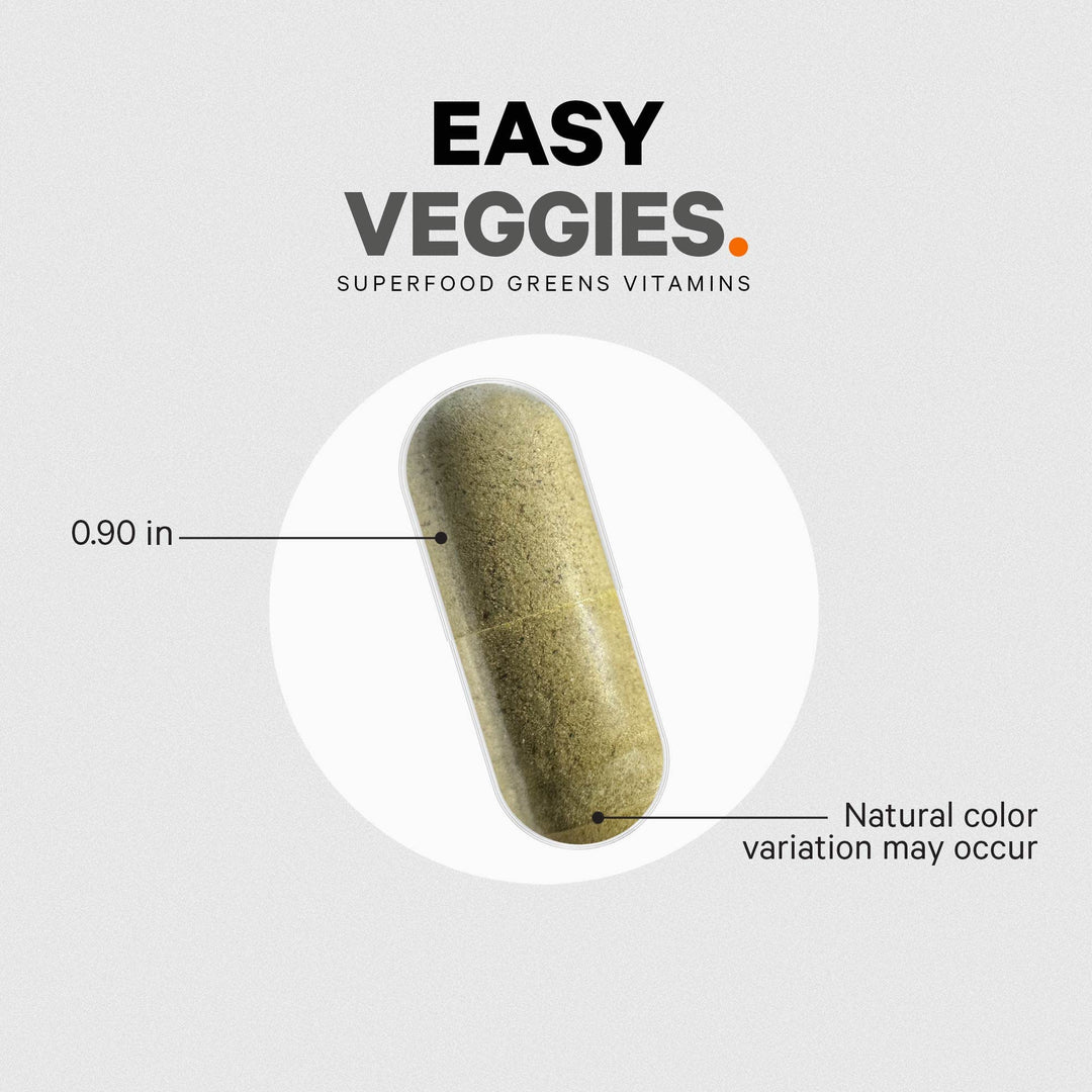 Instantfood Easy Veggies, Over 15 Vegetable Powders Equivalent All-in-One, Daily Vegan Blend, Whole Food Greens Vitamins Supplement Capsules, Phytonutrients Multivitamin, Non-GMO, 90 Capsules