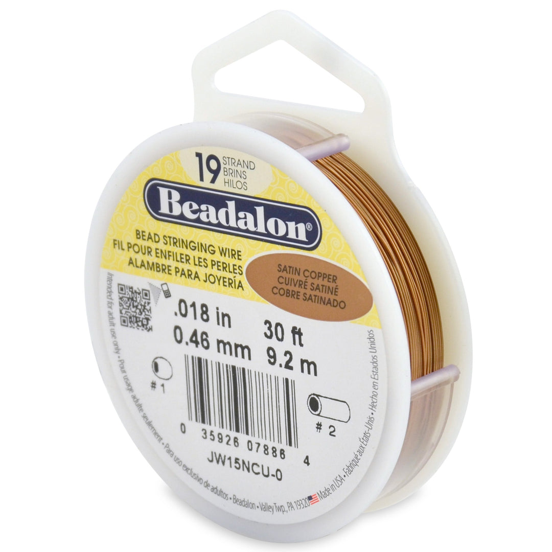 23 Strand Stainless Steel Bead Stringing Wire, Satin Copper