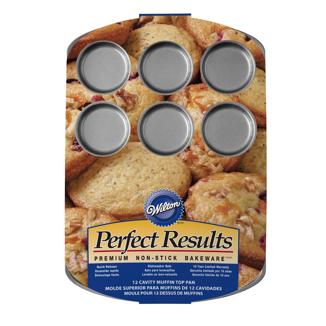 Perfect Results 12-Cavity Muffin Top Pan, Made without PFAS Non-Stick Bakeware, Scratch Resistant Baking Pan (Steel), the Must-Have Kitchen Essential.