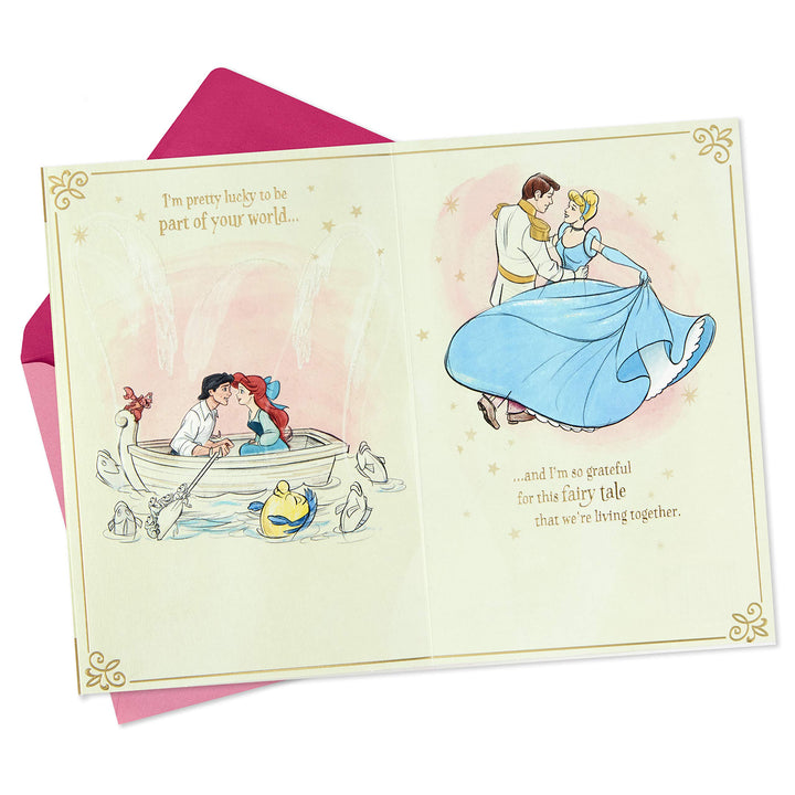 Disney Valentines Day Card for Husband, Wife, Boyfriend, Girlfriend (Our Fairy Tale) Anniversary Card, Love Card