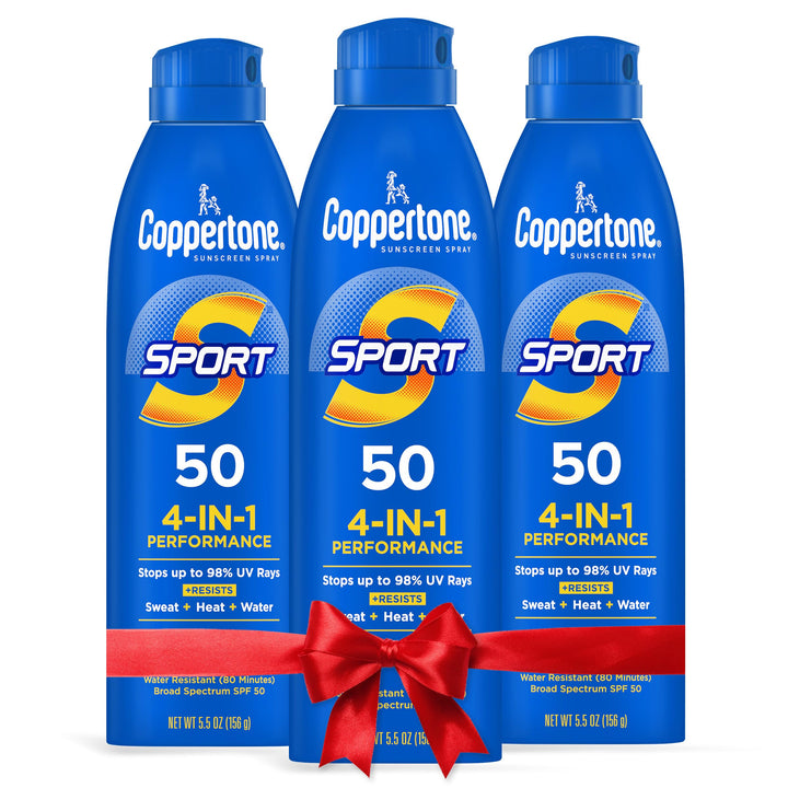 Sport Sunscreen Spray SPF 50, Water Resistant Spray Sunscreen, Broad Spectrum SPF 50 Sunscreen, Bulk Sunscreen Pack, 5.5 Oz Bottle, Pack of 3
