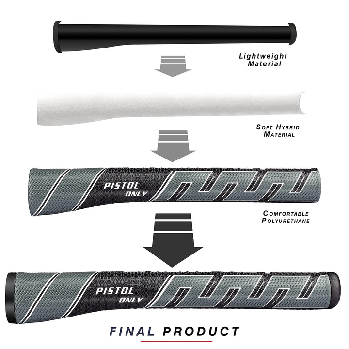 Premium Pistol Golf Putter Grip | Lightweight and Comfortable Golf Grips | Advanced Texture Control and High Feedback Golf Putter Grips(Gray, Standard)
