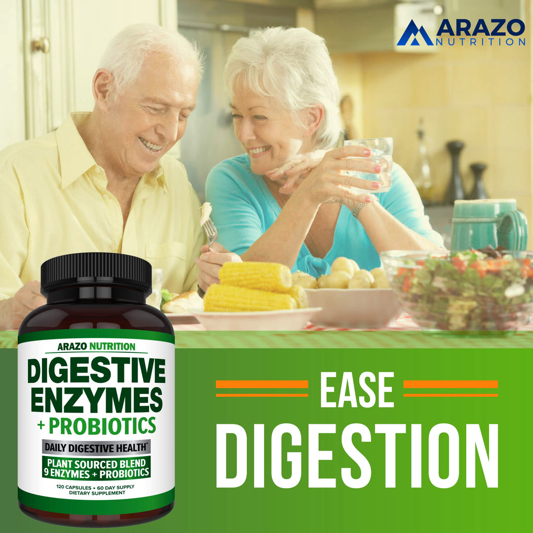 Digestive Enzymes with Probiotics - Multi Enzyme Nutritional Supplement - Acidophilus Bromelain Papaya Papain Lipase & Lactase - Improve Digestion - 120 Pills -