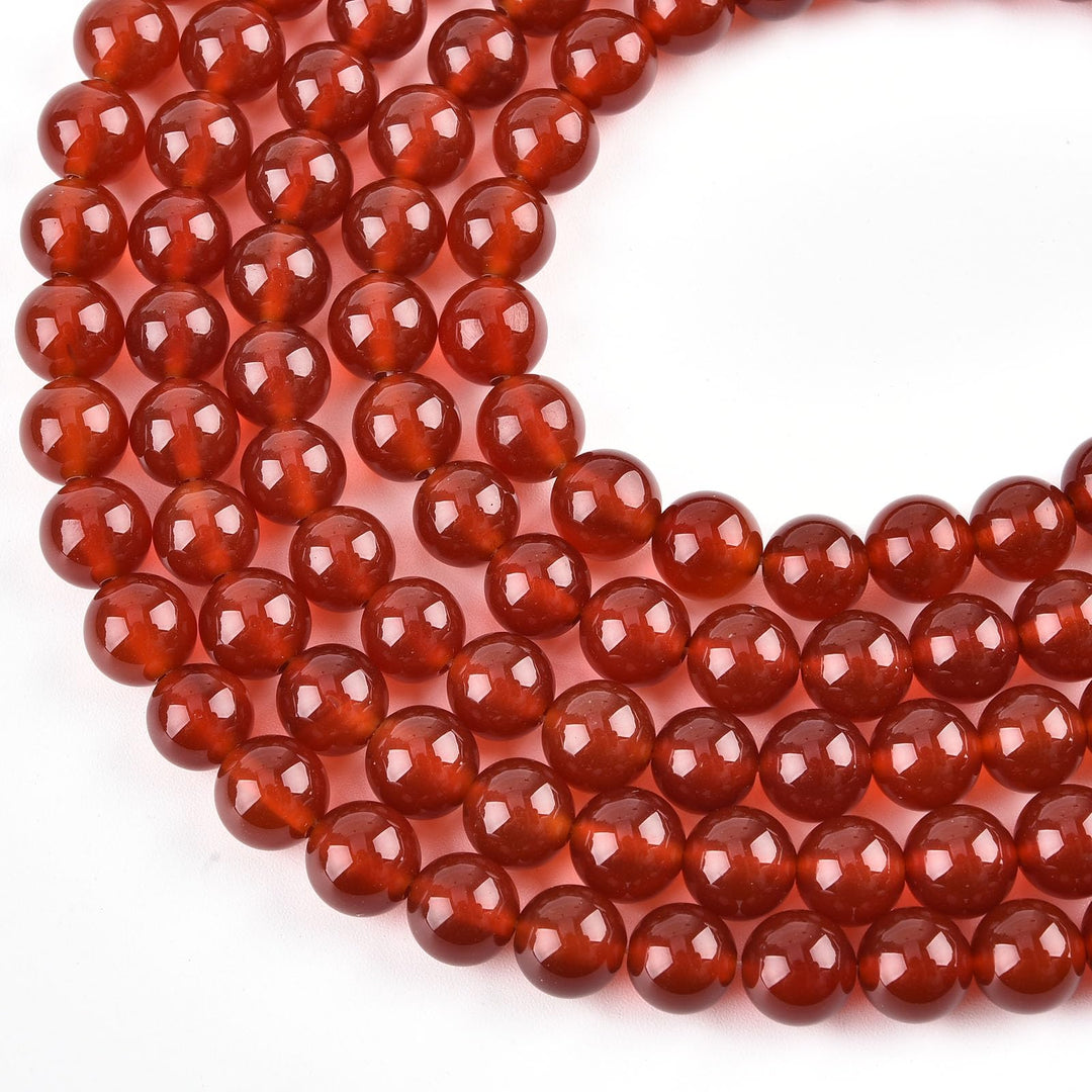 8mm Carnelian Beads Round Gemstone Loose Beads for Jewelry Making (46-48pcs/strand)