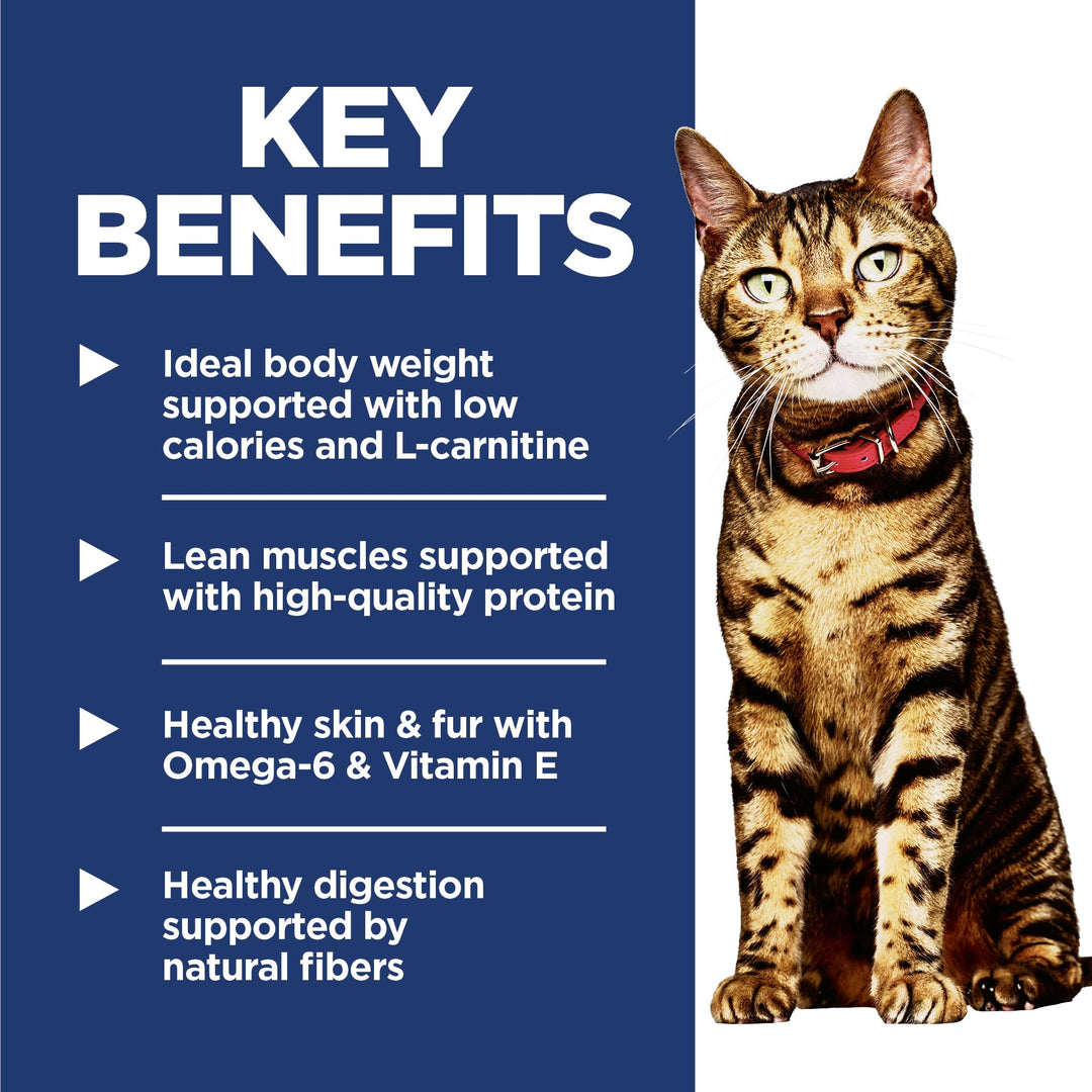 Hill's Science Diet Light, Adult 1-6, Weight Management Support, Dry Cat Food, Chicken Recipe, 16 lb Bag