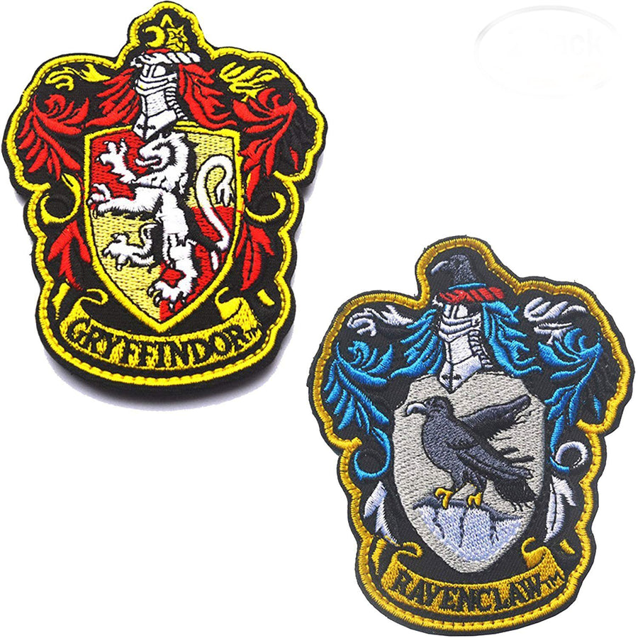 Bubble 2 Pieces Harry Potter House of Ravenclaw and Gryffindor Hogwarts Crest Full Color Embroidered Sew/Iron-On Patches Applique For Coat Jacket Gear Cap Hat Backpack 3.94x3.15