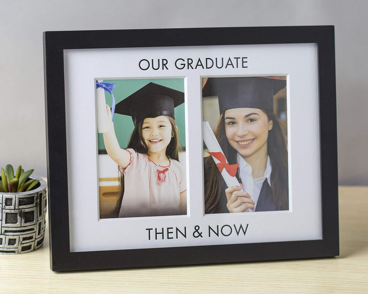 Then and Now Graduation Frame, Grad Keepsake Frame, Graduation Party Gift, K-12 Photo Frame, 4x6 Photo Inserts