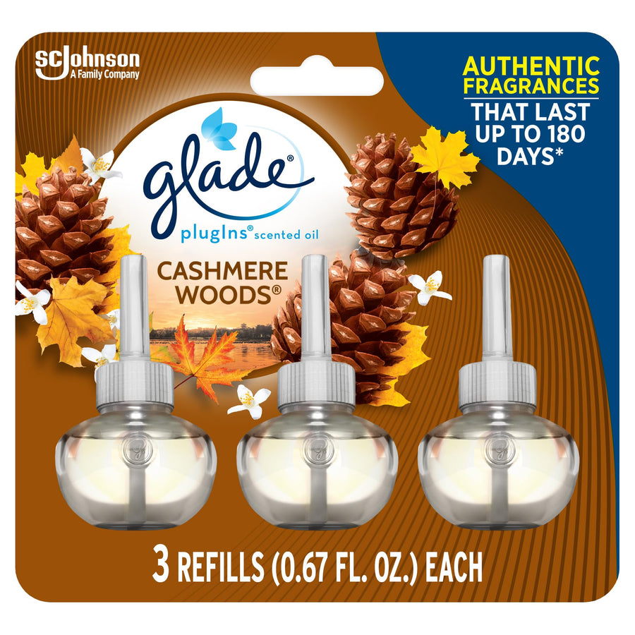 Plugins Scented Oil Air Freshener, Cashmere Woods, 3 count, 2. 01 Fluid Ounce