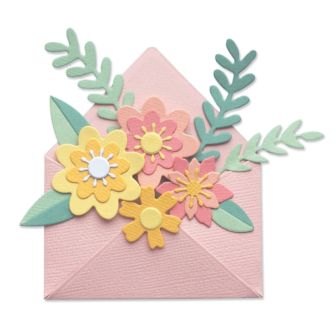Thinlits Die 665078 Flowers w/Envelope by Jennifer Ogborn 12 Pack, Multicolor