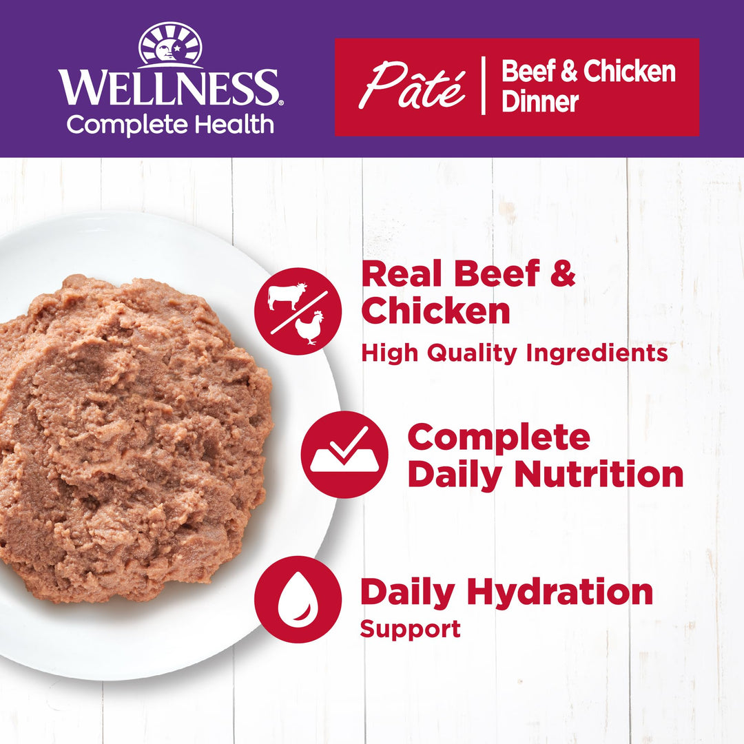 Complete Health Pate Adult Wet Cat Food, Natural, Protein-Rich, Grain Free, 5.5 Ounce, 24 Pack, (Beef & Chicken)