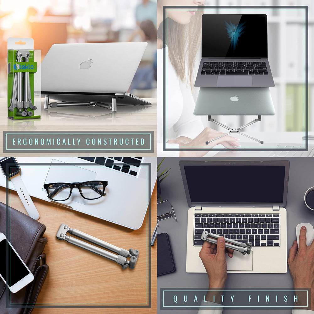 Laptop Riser - Premium Cooling Stand, Portable Laptop Stand for 12-17.3 Compatible with All Laptops MacBook Pro Air, Ideal Travel Ergonomic Compact Aluminum Adjustable, Foldable Laptop Stand