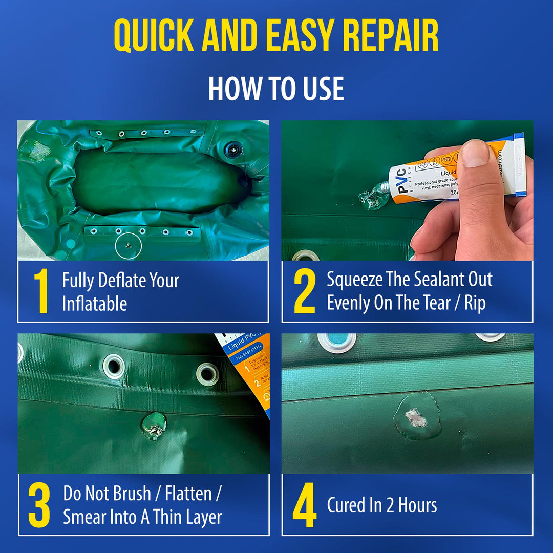 Heavy Duty Repair Kit for Air Mattresses, Waterbeds, Hot Tubs, Above-Ground Pools, Bouncy Houses, Air Mats, PVC Pipes & Hoses, Punching Bags, and Much More (+ Reinforcing Mesh Cord)