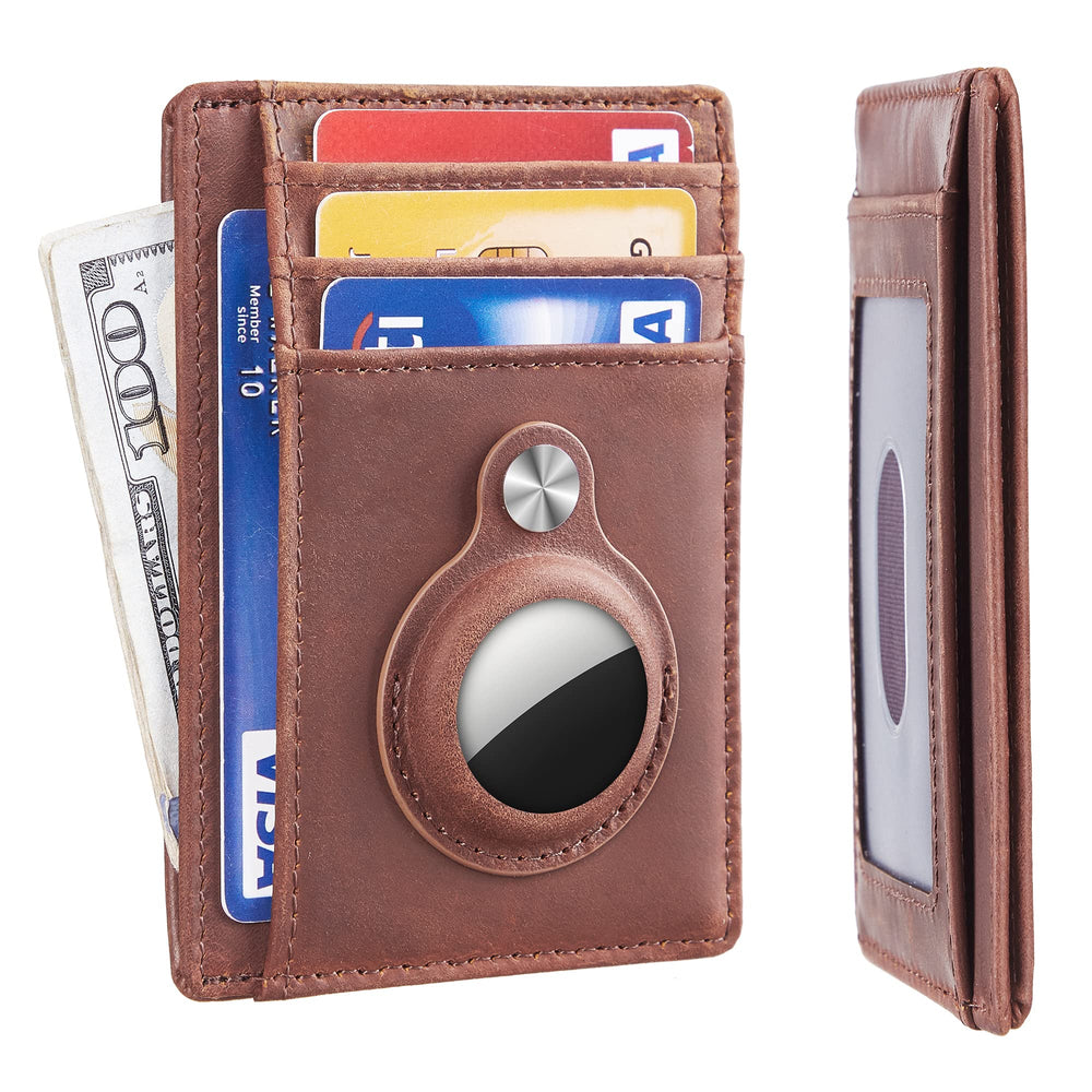 Slim Minimalist Front Pocket Air Tag Wallet, Mens Wallet with Airtag Holder