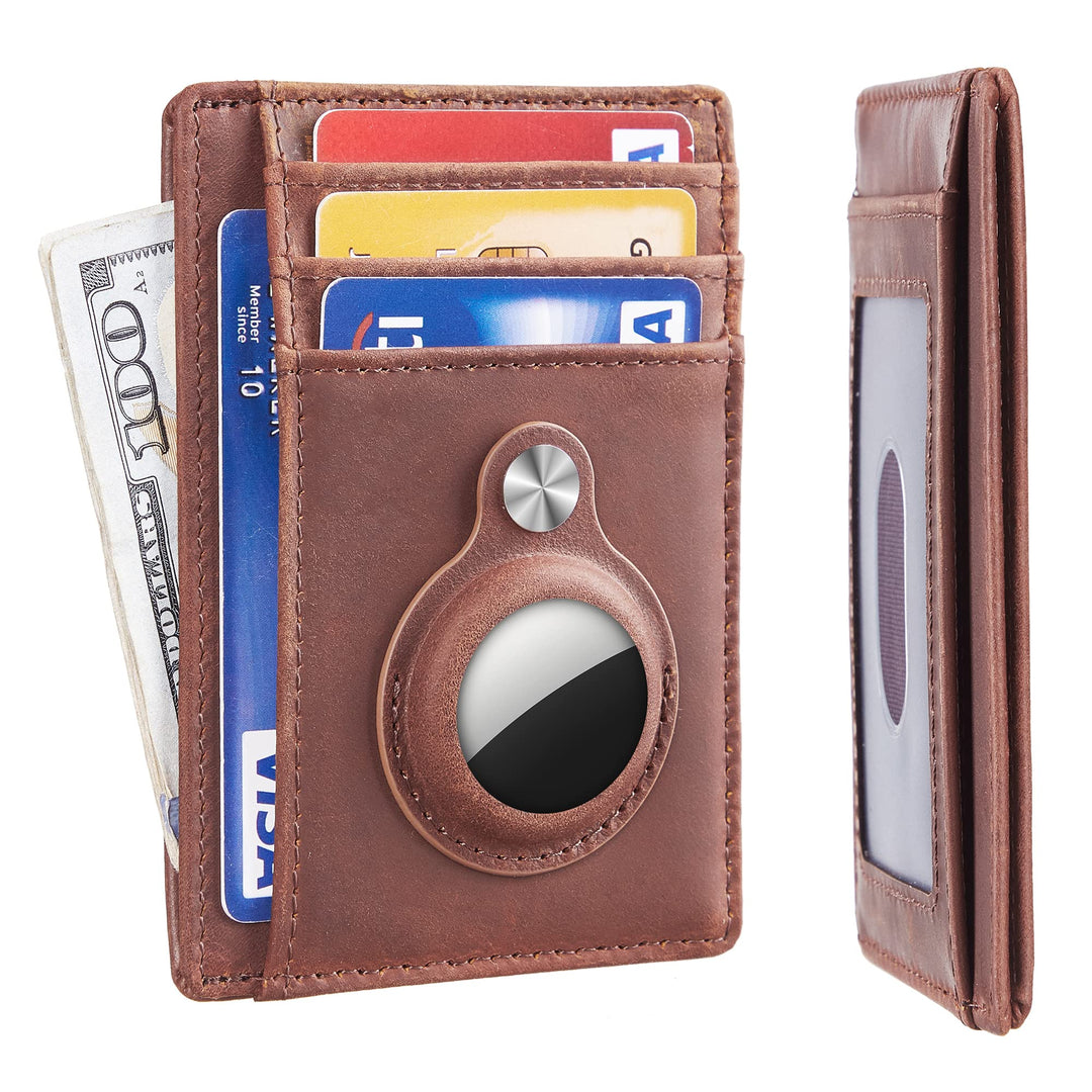 Slim Minimalist Front Pocket Air Tag Wallet, Mens Wallet with Airtag Holder