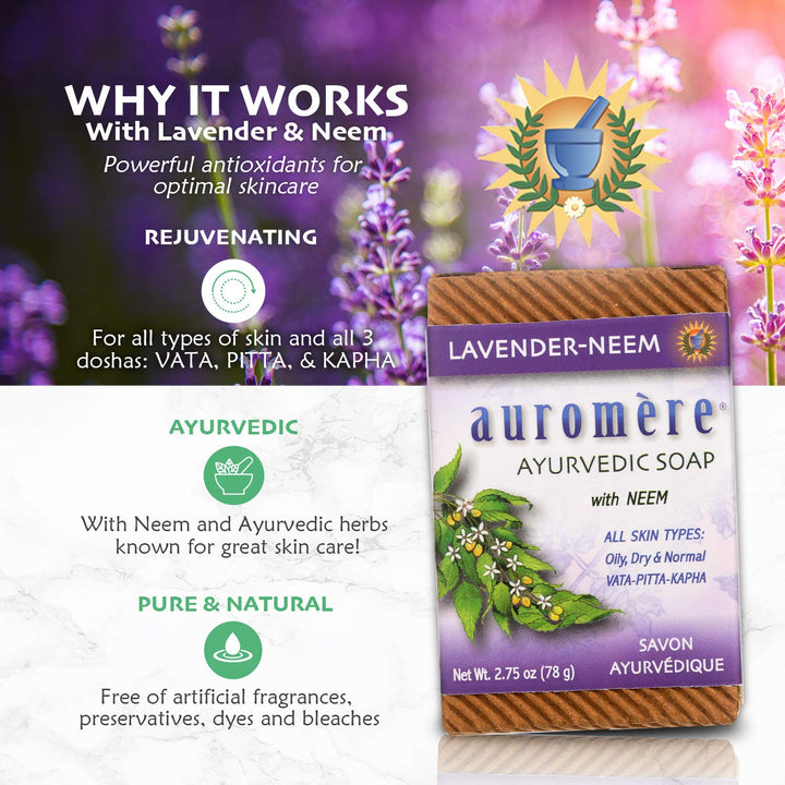 Ayurvedic Bar Soap Lavender-Neem 2.75 Oz