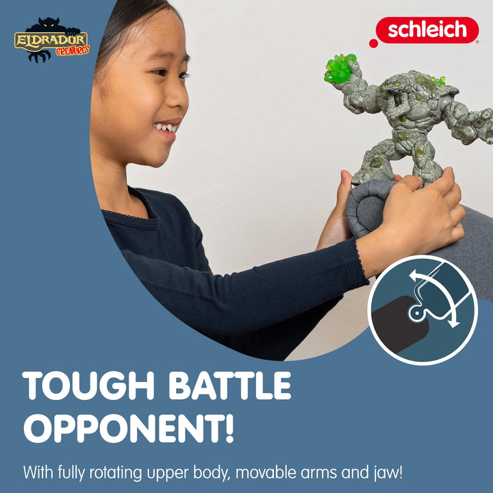 ELDRADOR CREATURES — Stone Monster, Durable and Detailed Monster Toy with Movable Arms and Rotating Torso, Fantasy Toys for Boys and Girls Ages 7+, 9.3 x 17.7 x 12 cm