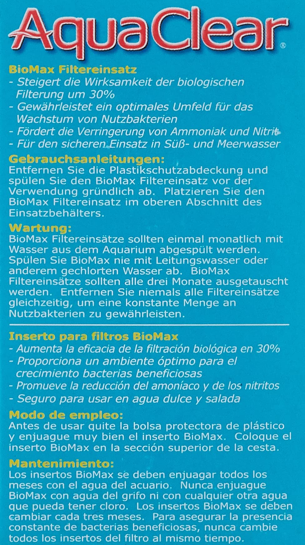 Aqua Clear 20 BioMax, Aquarium Filter Replacement Media, A1370A1