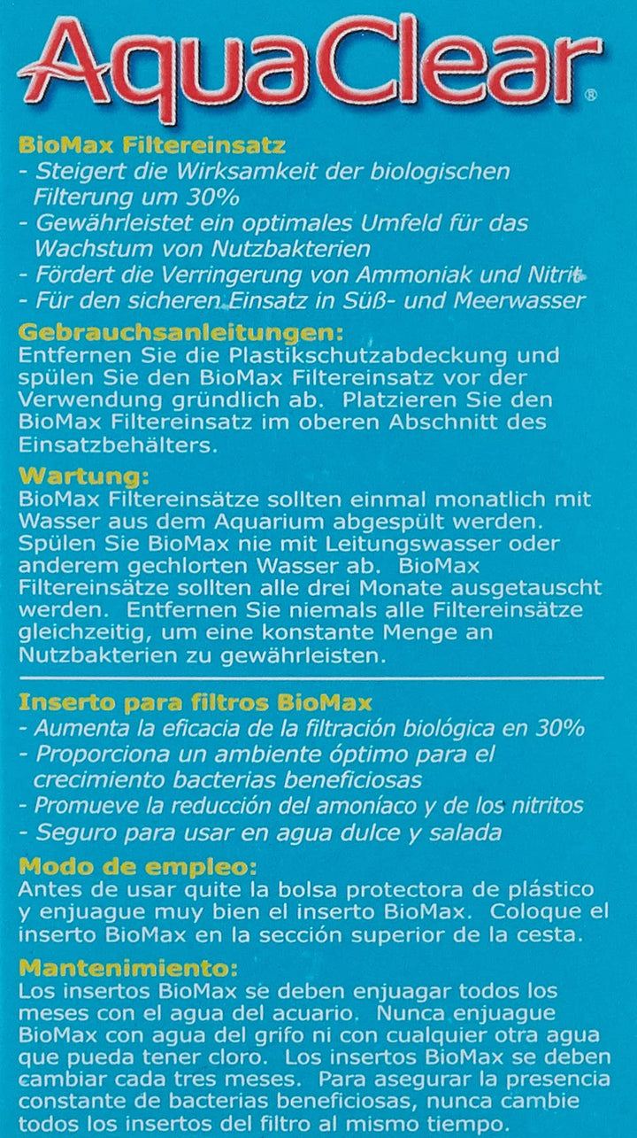 Aqua Clear 20 BioMax, Aquarium Filter Replacement Media, A1370A1