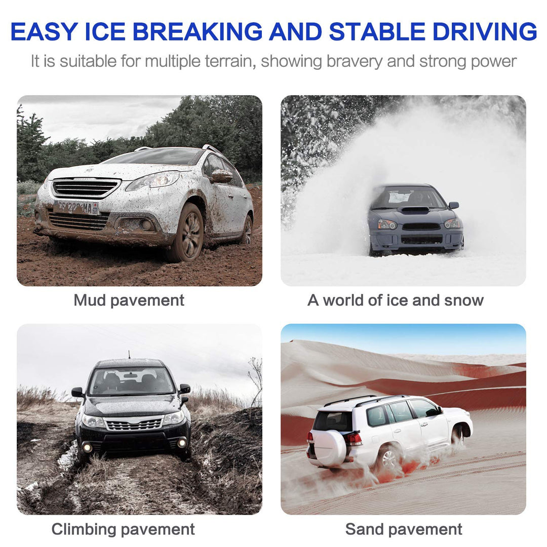 Emergency Snow Chains, Tire Chains with Thickened Manganese Steel for Car Truck SUV in Ice, Sand and Mud(6 Packs, Tire Width 195-235mm)
