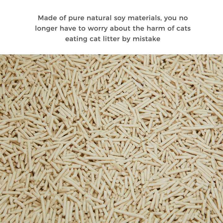 CHOWSING Tofu Litter 6LB Tofu Cat Litter Dust-Free Clumping Cat Litter Quickly Absorb Cat Odors Cat Toilet Can Flush Into The Toilet Pure Natural cat tofu Litter (Original Flavor)