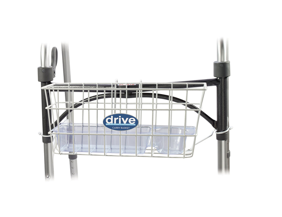 10200B Walker Basket with Plastic Cup Holder, White