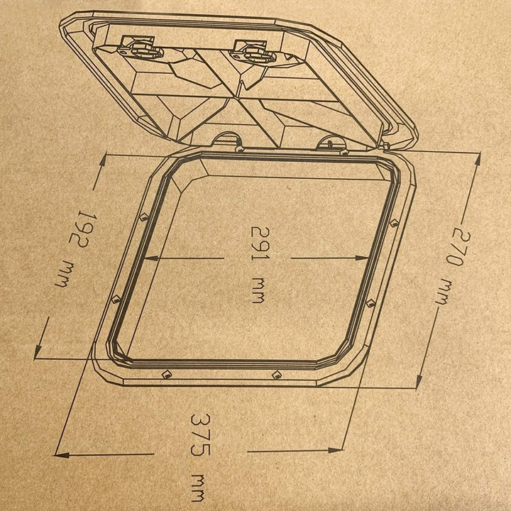 Marine Access Hatch Boat Hatch Lid Deck Access Hatch & Lid 10-5/8 X 14-3/4 - White or Black 270mmx375mm (Black)