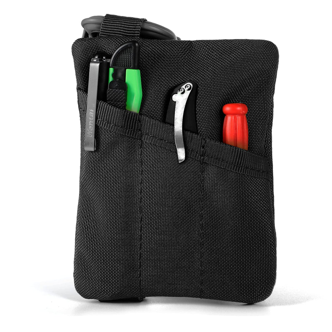 2 Pack Tactical Compact EDC Pouches, Military Molle Utility Pouch Organizer Pouch, Coin Purse Keychain Pocket Credit Card Holder Waist Pack (Black 3)