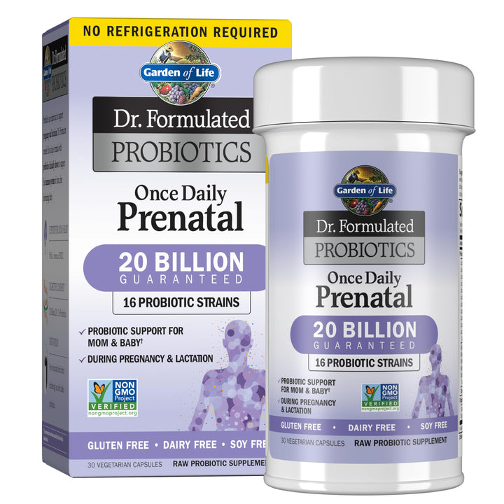 - Dr. Formulated Probiotics Once Daily Prenatal - Acidophilus and Bifidobacteria Probiotic Support for Mom and Baby - Gluten, Dairy, and Soy-Free - 30 Vegetarian Capsules