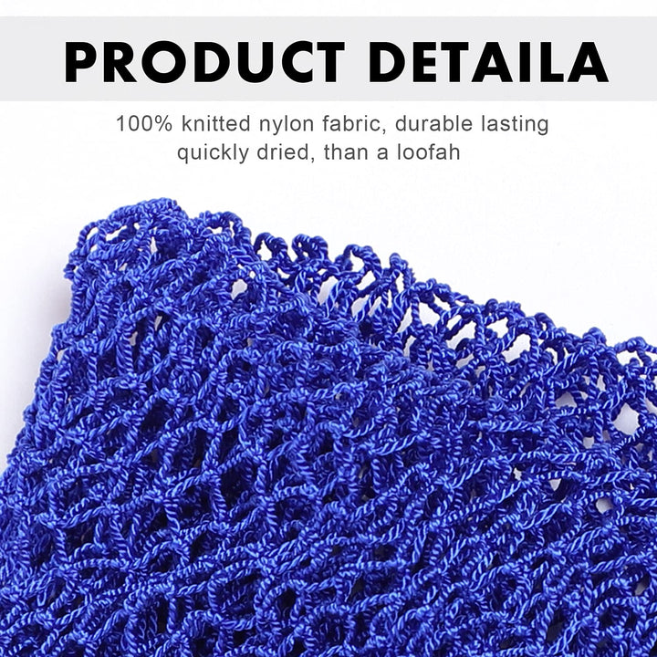 African Net Long Bath Net Sponge, African Bathing Sponge,Body Exfoliating Long Net Shower Body Scrubber Back Scrubber Skin Smoother,Stretch Length to 66 INCH (Blue)