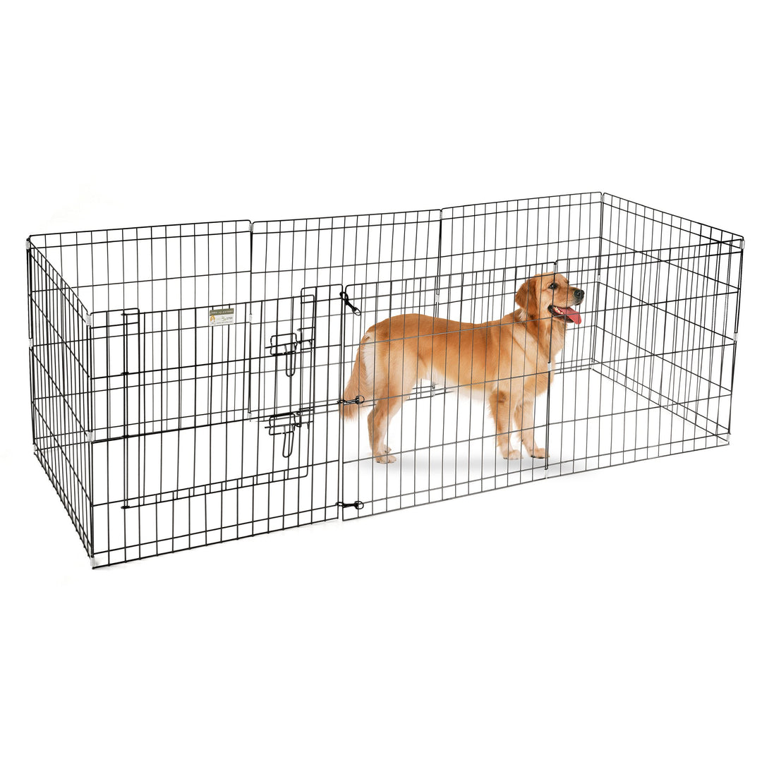 24 Exercise Playpen for Dogs Eight 24 x 24 High Panels with Gate