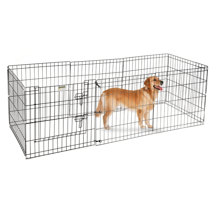 24 Exercise Playpen for Dogs Eight 24 x 24 High Panels with Gate