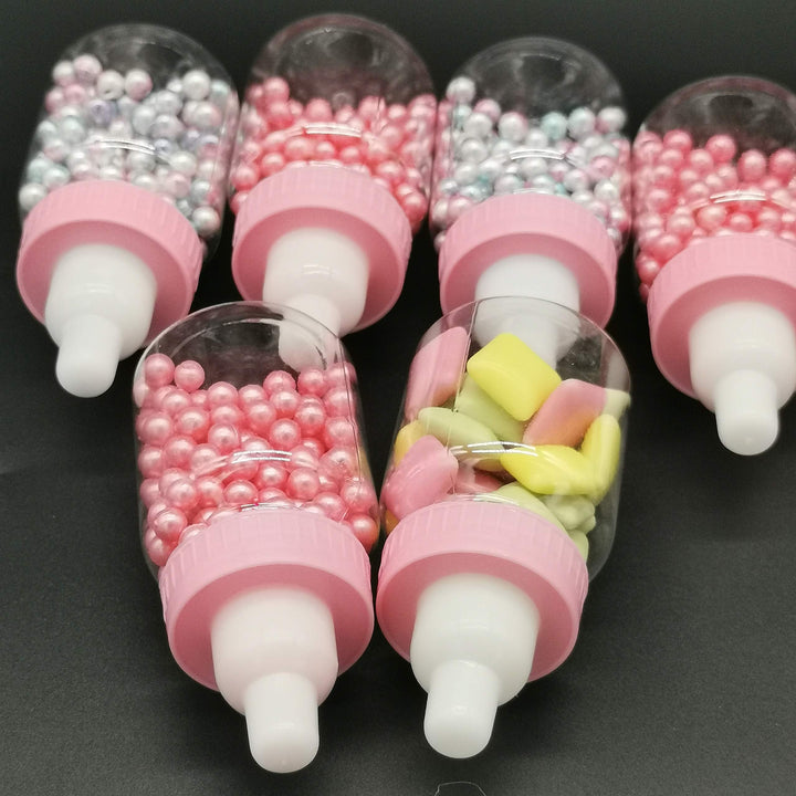 Bottles with Removable Pink Tops for Baby Showers, Parties, and Favors (24 Pink)