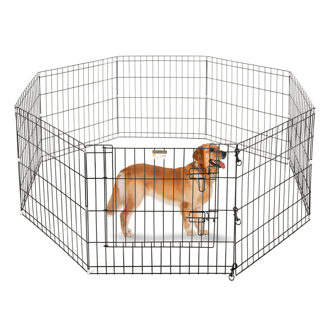 24 Exercise Playpen for Dogs Eight 24 x 24 High Panels with Gate
