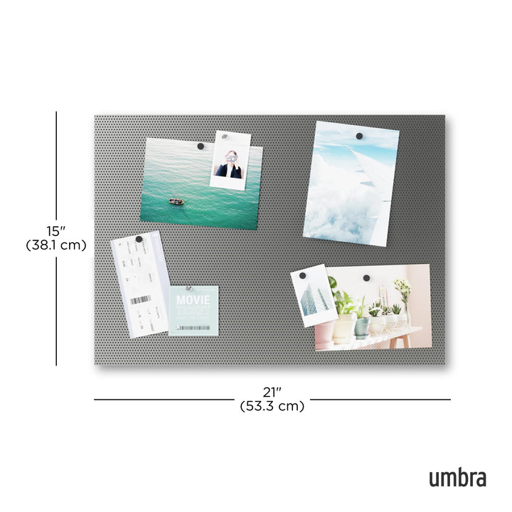 Bulletboard – Cork Board, Bulletin Board and Magnetic Board for walls – Modern Look with Dual Surface Design – Includes 12 Pushpins and 12 Magnets, 21x15 Inches