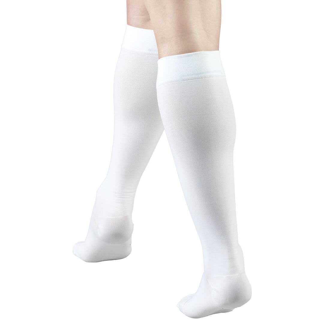 Truform Closed Toe, Knee High 20-30 mmHg Compression Stockings, White, X-Large