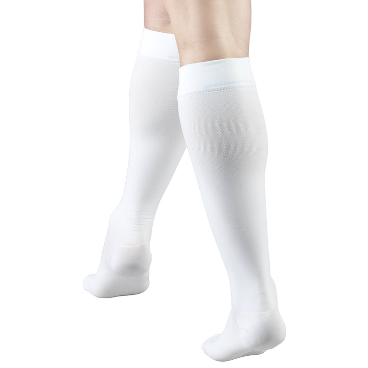 Truform Closed Toe, Knee High 20-30 mmHg Compression Stockings, White, X-Large