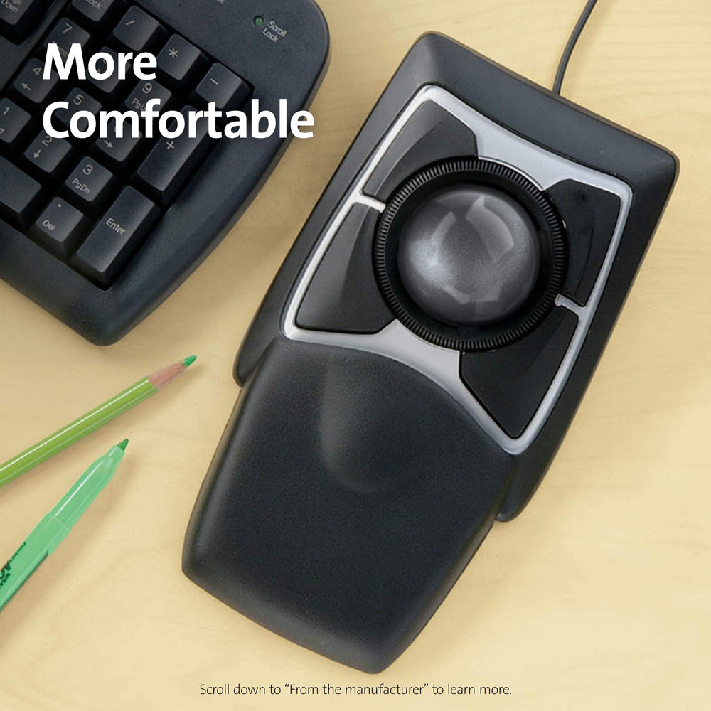 Expert Trackball Mouse (K64325), Black Silver, 5W x 5-3/4D x 2-1/2H