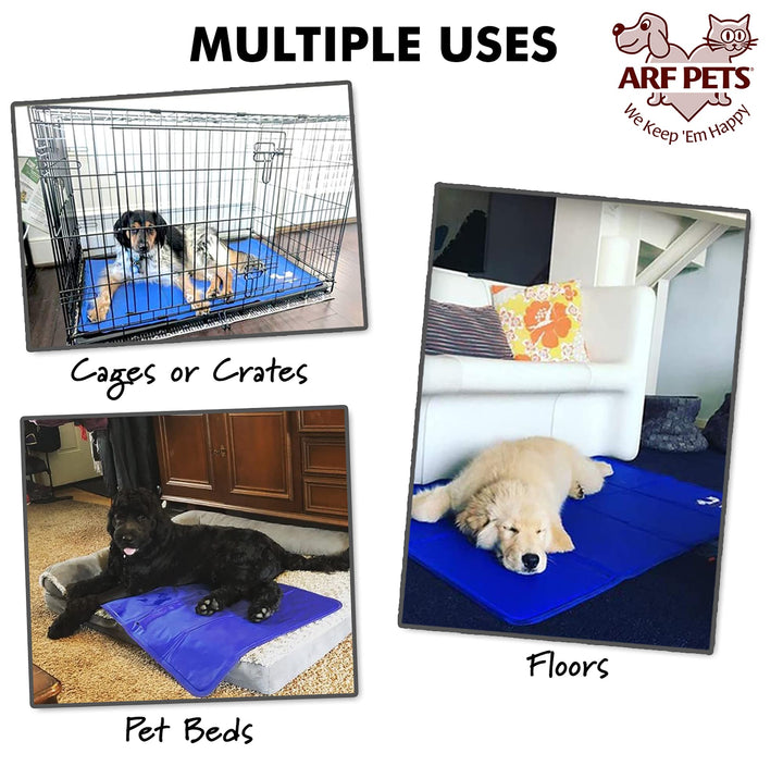 Dog Cooling Mat 27” x 43” Pad for Kennels, Crates and Beds, Non-Toxic, Durable Solid Self Cooling Gel Material. No Refrigeration or Electricity Needed
