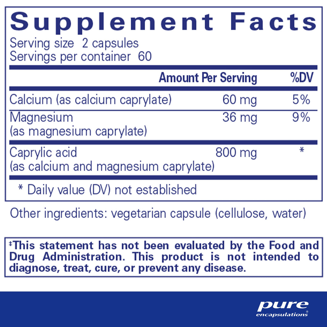 Caprylic Acid | Supplement for Gut and Digestive Health, GI Balance, Gastrointestinal Support, and Intestinal Health* | 120 Capsules