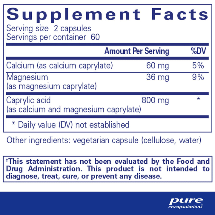 Caprylic Acid | Supplement for Gut and Digestive Health, GI Balance, Gastrointestinal Support, and Intestinal Health* | 120 Capsules