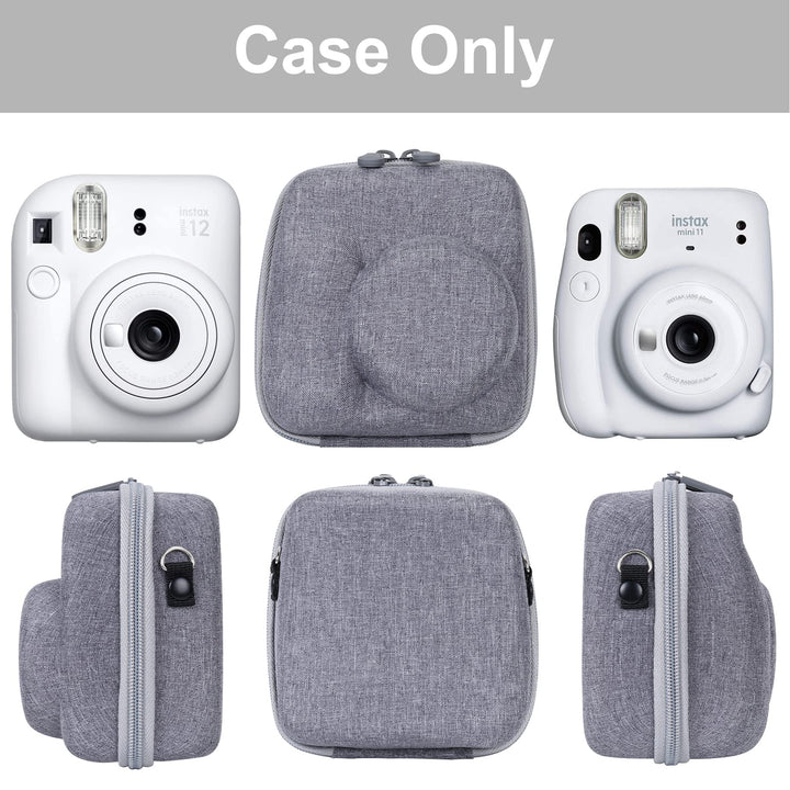 Hard Carrying Case Replacement for Fujifilm Instax Mini 12/11 Instant Camera,Protective Case Compatible with Instax Camera Mini 12/11(Clay White)