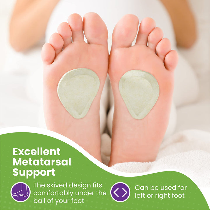 Metatarsal Felt Foot Pad Skived Cut (1/4 Thick) - 6 Pairs (12 Pieces)