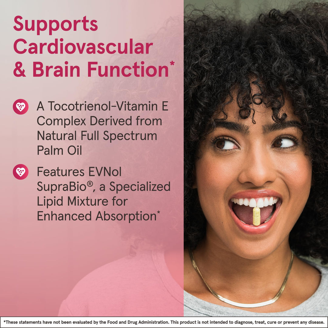 ® Toco-Sorb Cardiovascular Health and Brain Function Support, High Absorption Formula, Tocotrienol-Tocopherol Complex and Vitamin E, 60 Softgels, 30 Day Supply
