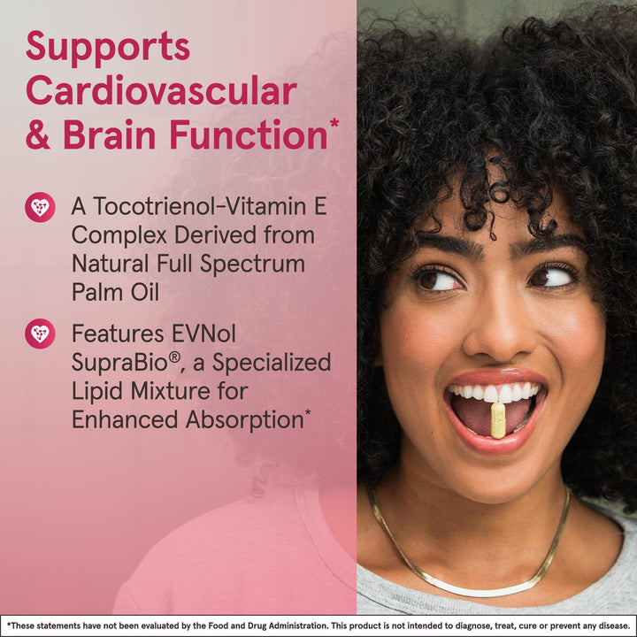 ® Toco-Sorb Cardiovascular Health and Brain Function Support, High Absorption Formula, Tocotrienol-Tocopherol Complex and Vitamin E, 60 Softgels, 30 Day Supply