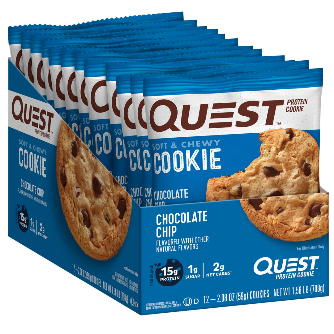 Chocolate Chip Protein Cookie; Keto Friendly; High Protein; Low Carb; 12 Count